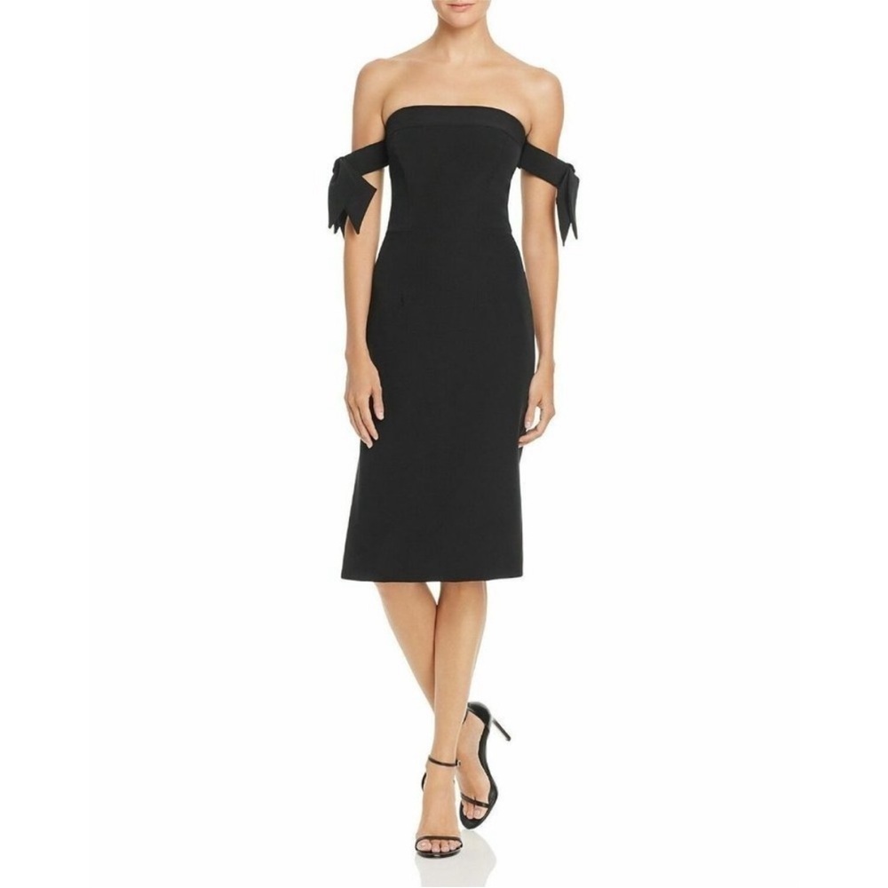 NWT Milly Brit Dress Sz 0 Black w/grey bow